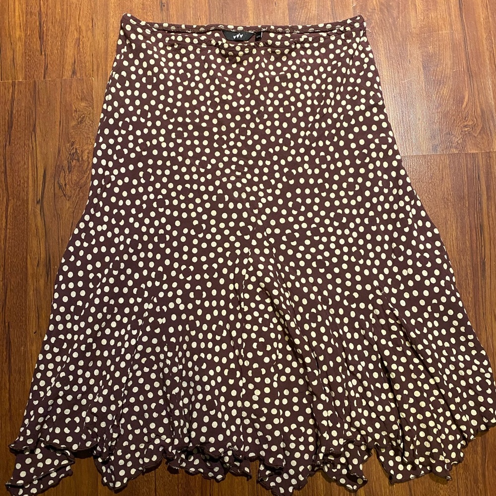 Vintage Brown Polka Dot Skirt